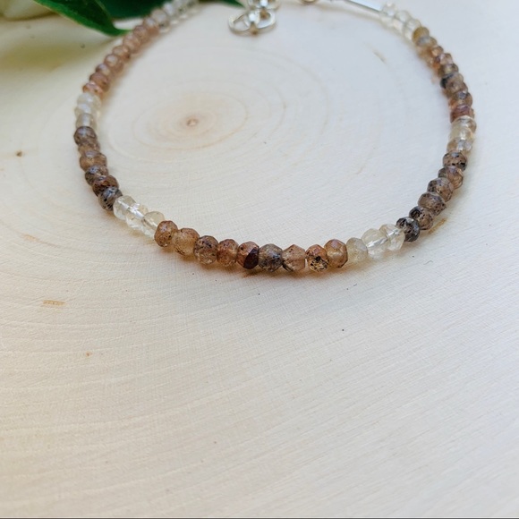 Quartz bracelet genuine gemstone sterling silver bracelet - Picture 5 of 6